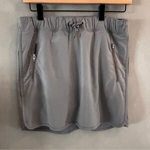Athleta Gray Athletic Skort XS Built In Shorts Zip Pocket